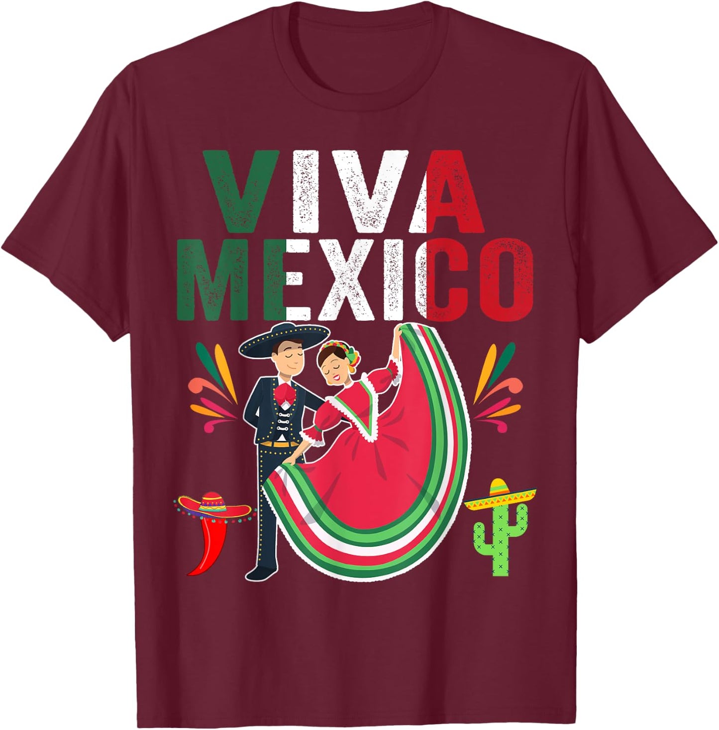 Butterfly Flag Mexico Independence Day Mexican Men Women Kid T-Shirt - T-Shirt | Maroon
