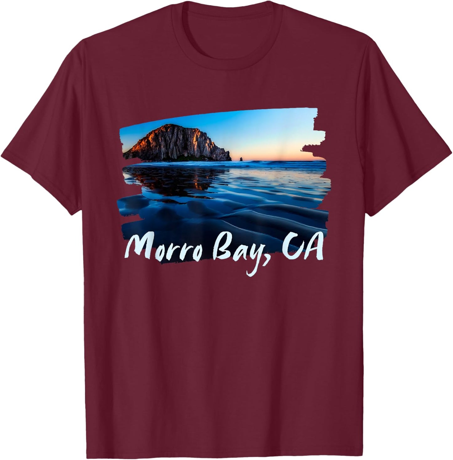 Morro Bay Ca Morro Rock California T-Shirt - T-Shirt | Maroon