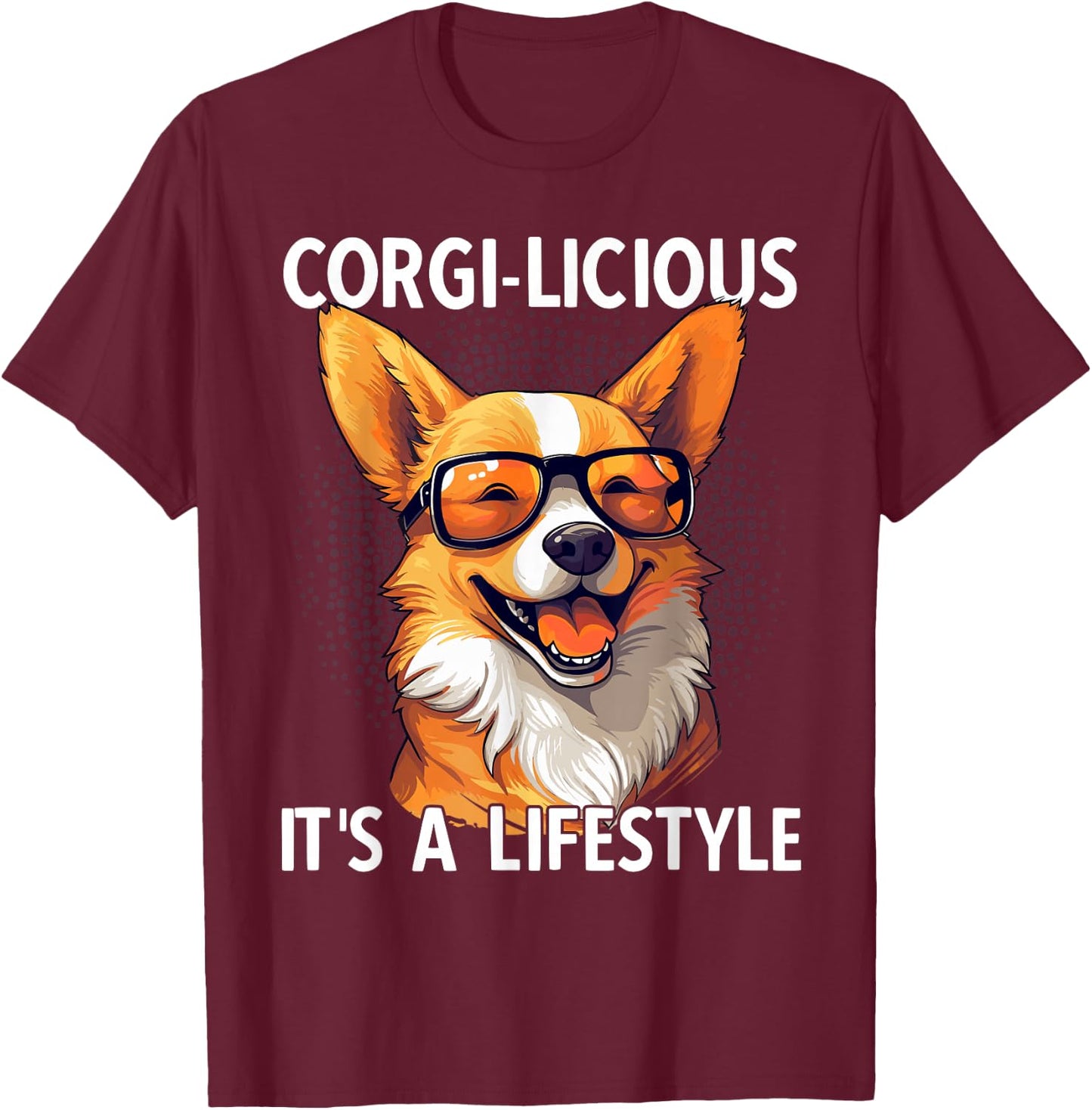 Corgi-licious Corgi T-Shirt - T-Shirt | Maroon