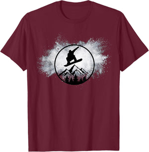 Snowboard Snow Cloud Big Air Snowboarder Snowboarding T-Shirt - T-Shirt | Maroon