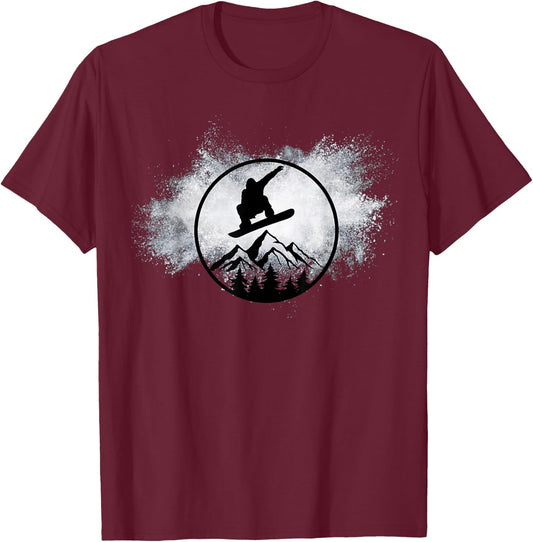 Snowboard Snow Cloud Big Air Snowboarder Snowboarding T-Shirt - T-Shirt | Maroon