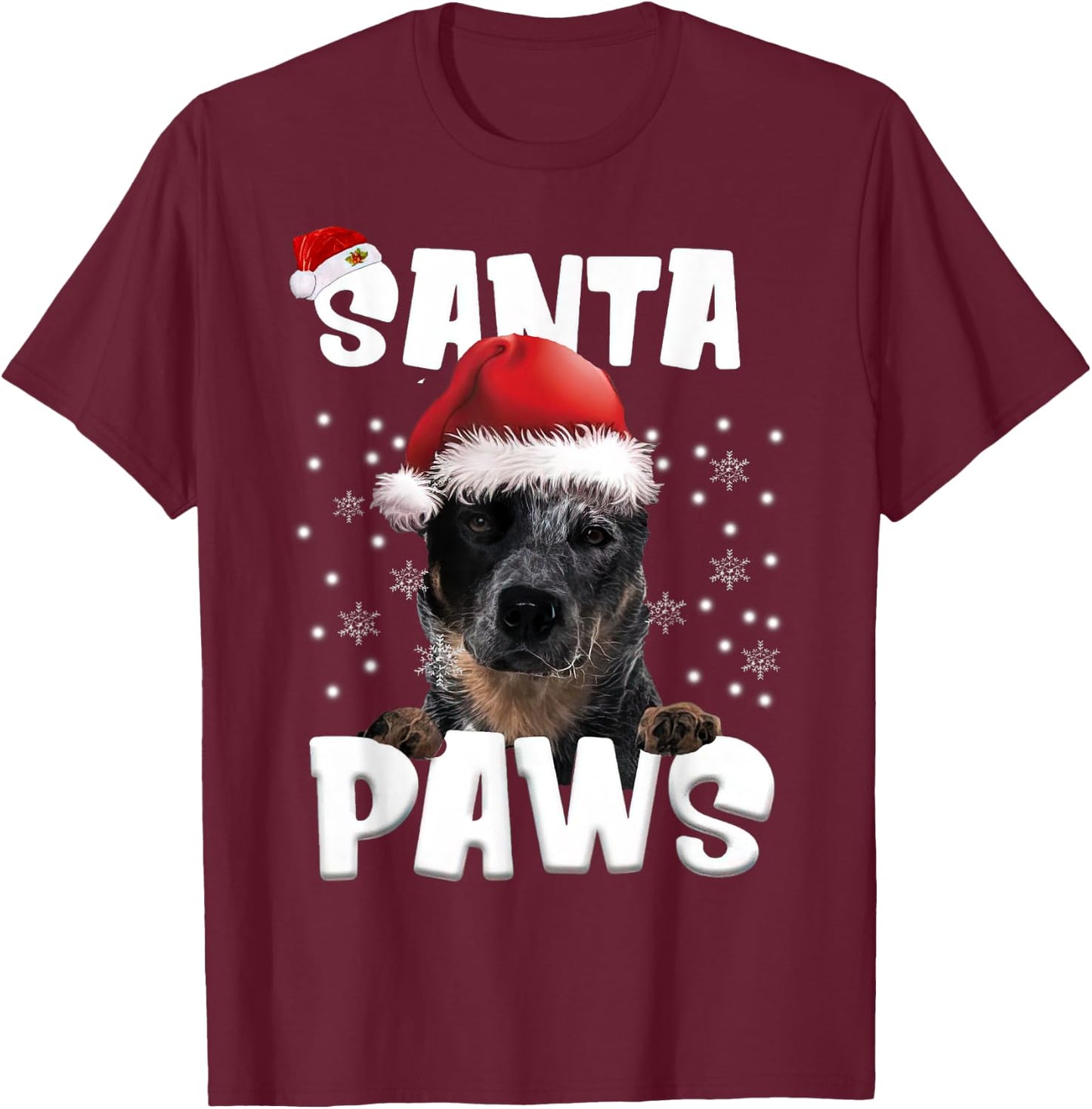 Funny Blue Heeler Christmas Lights Tree Dog Lover Xmas Men Women T-Shirt - T-Shirt | Maroon