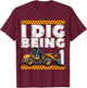 1st Birthday Construction Truck I Dig Being 1 Digger Bday T-Shirt - T-Shirt | Maroon