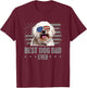 Bichons Frise Best Dog Dad Ever Retro USA American Flag T-Shirt - T-Shirt | Maroon