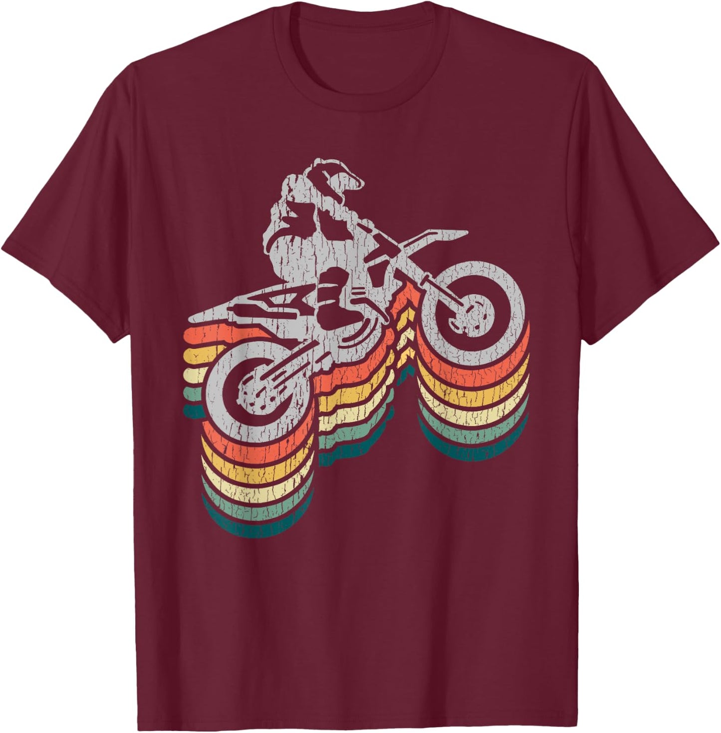Retro Dirt Bike Rider Funny Enduro Biker Motorcycle Lovers T-Shirt - T-Shirt | Maroon
