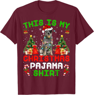 This Is My Christmas Pajama Shirt Blue Heeler Dog Christmas T-Shirt - T-Shirt | Maroon