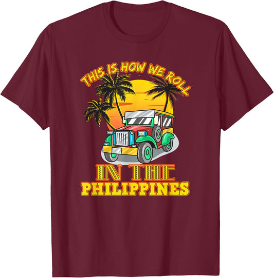 Philippines Filipino Bus Transportation Car Travel Proud T-Shirt - T-Shirt | Maroon