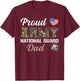 Vintage Proud Army National Guard Dad Military Pride Costume T-Shirt - T-Shirt | Maroon