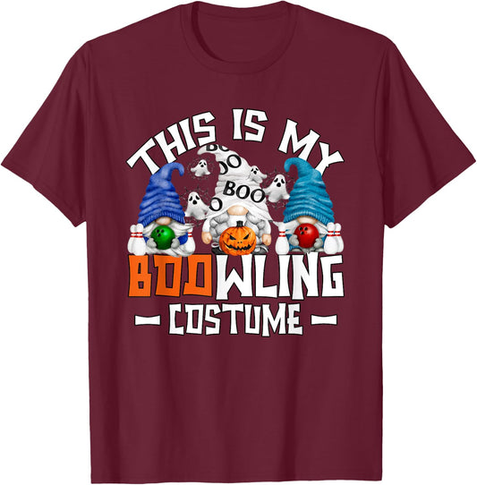 This Is My Bowling Costume Funny Mom Gnome Halloween Bowler T-Shirt - T-Shirt | Maroon