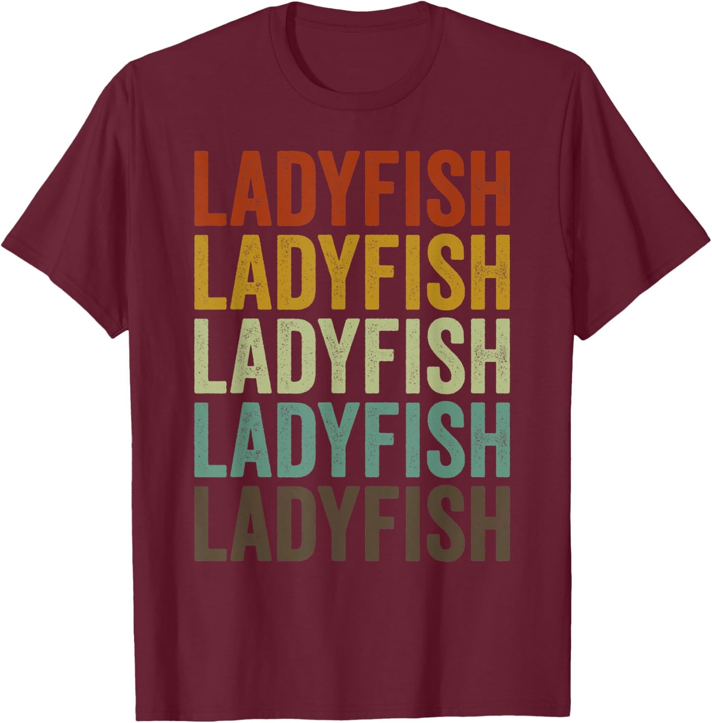 Ladyfish Fish Retro T-Shirt - T-Shirt | Maroon