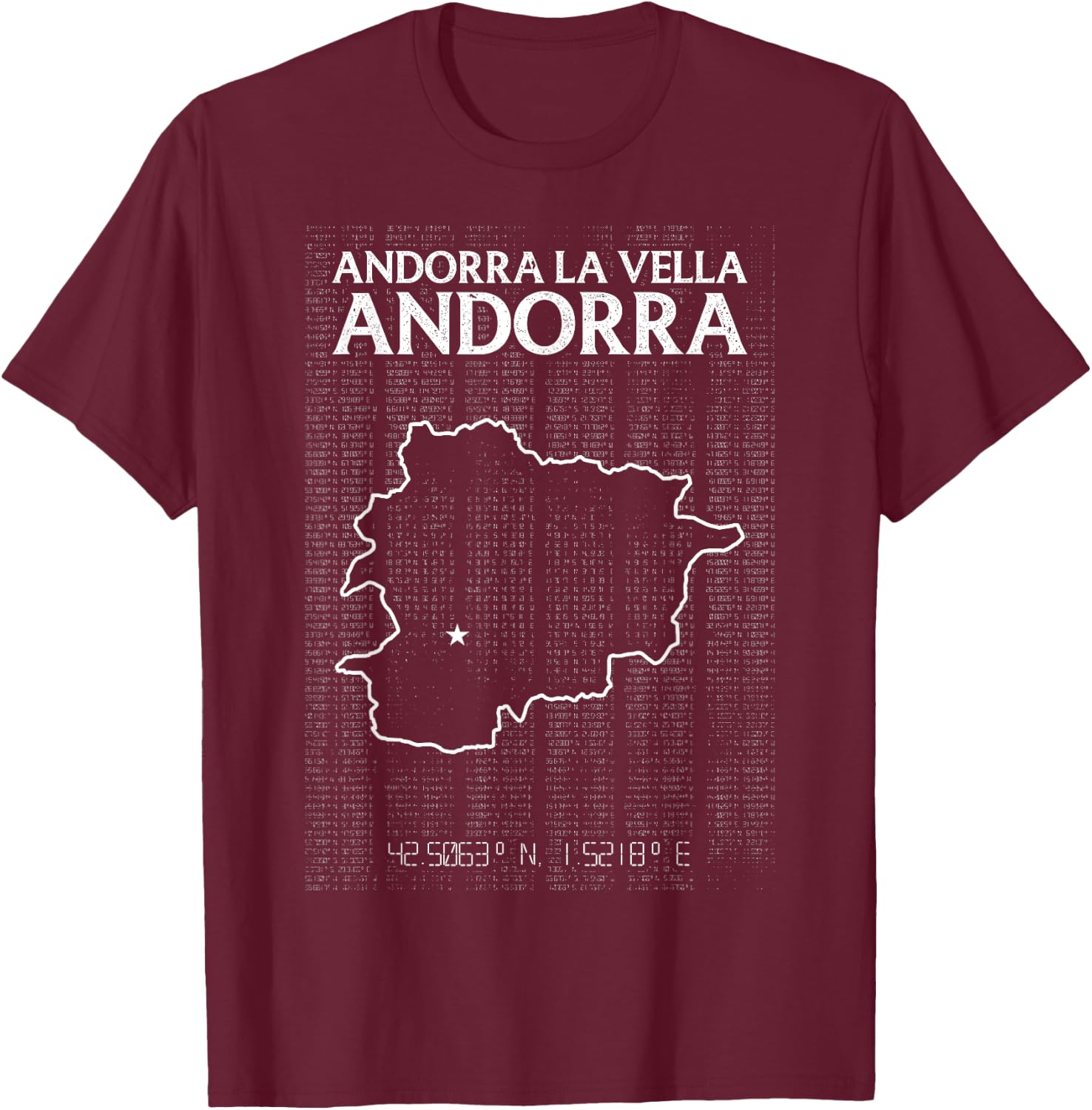 Andorra La Vella Andorra Country Capital City Flag Patriotic T-Shirt - T-Shirt | Maroon
