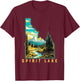 Spirit Lake Idaho State Outdoor Nature Graphic T-Shirt - T-Shirt | Maroon