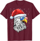 Santa Bald Eagle Shirt Men USA Flag Christmas Patriotic T-Shirt - T-Shirt | Maroon