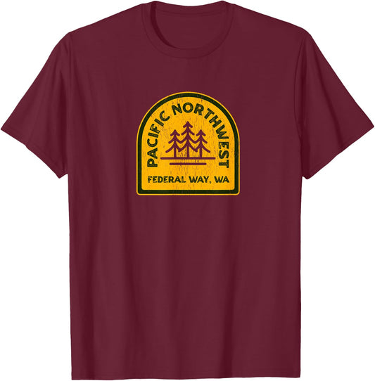 Vintage Federal Way Washington PNW Pacific Northwest T-Shirt - T-Shirt | Maroon