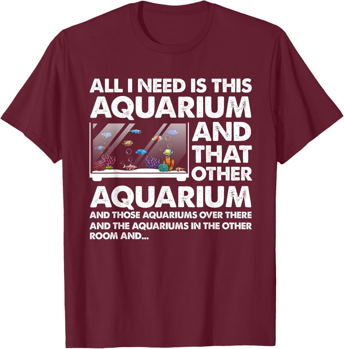 Cool Aquarium Art Women Kids Aquarist Aquarium Lover T-Shirt - T-Shirt | Maroon