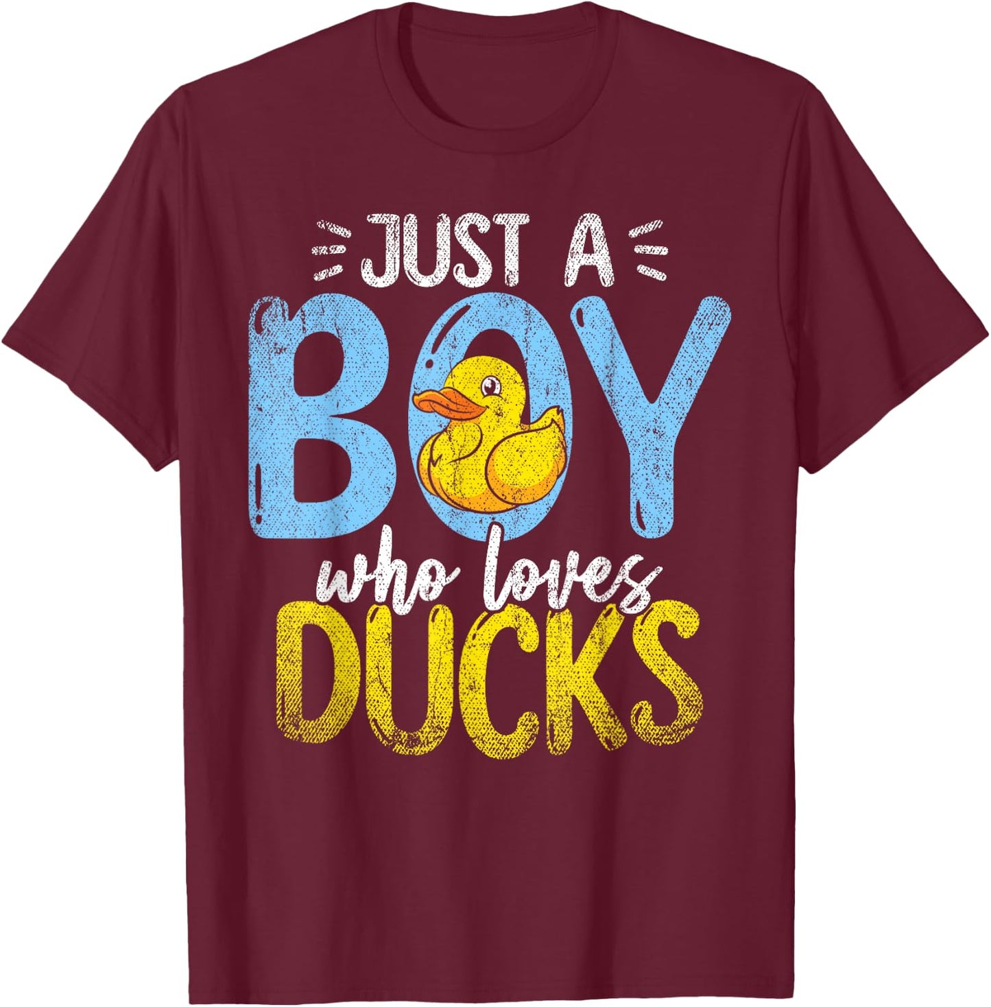 Nur ein Junge der Ducks liebt Badeente T-Shirt - T-Shirt | Maroon
