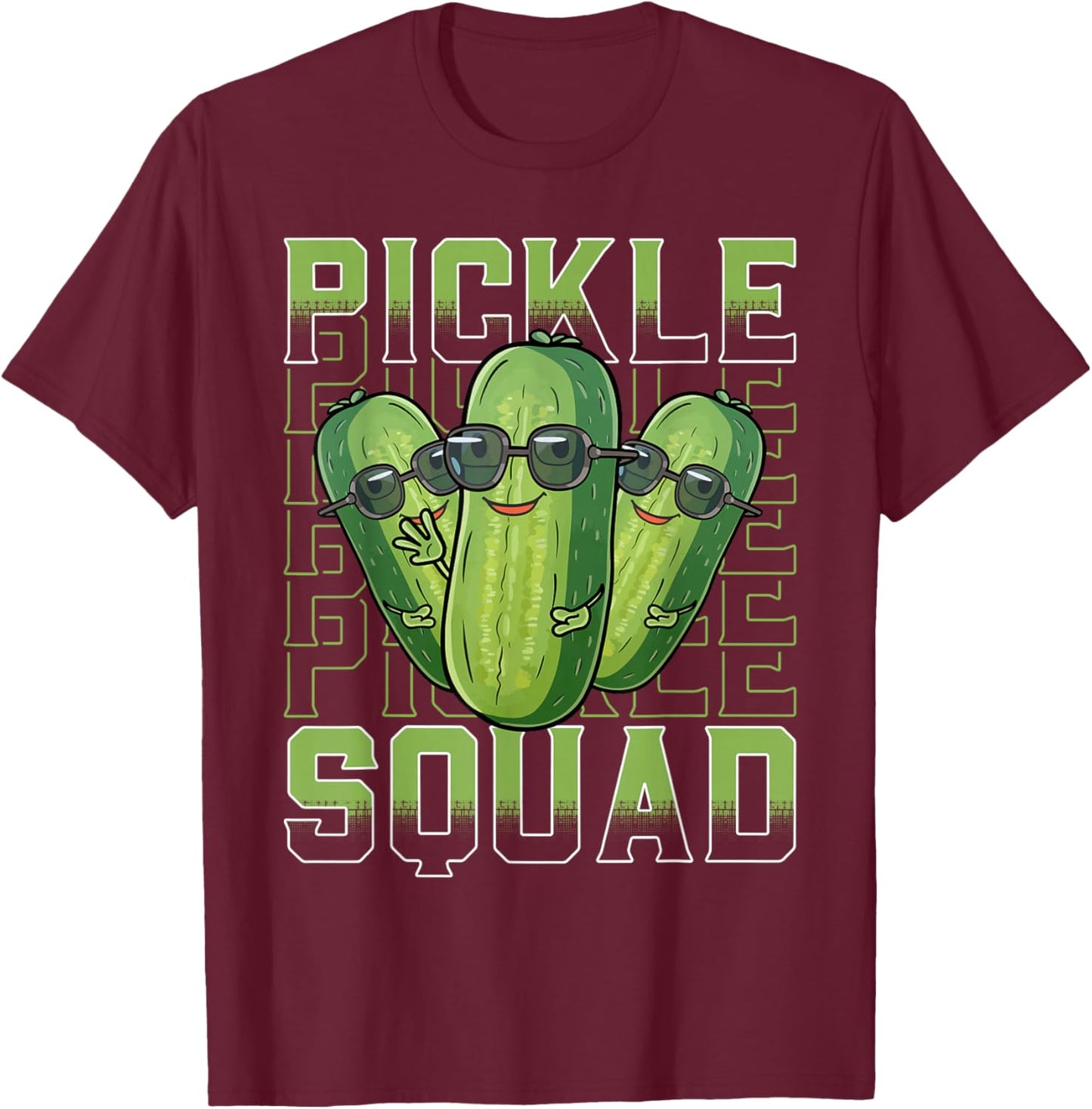 Pickle Squad Shirt Cucumber Cute Pickle Jar Funny Pickle T-Shirt - T-Shirt | Maroon