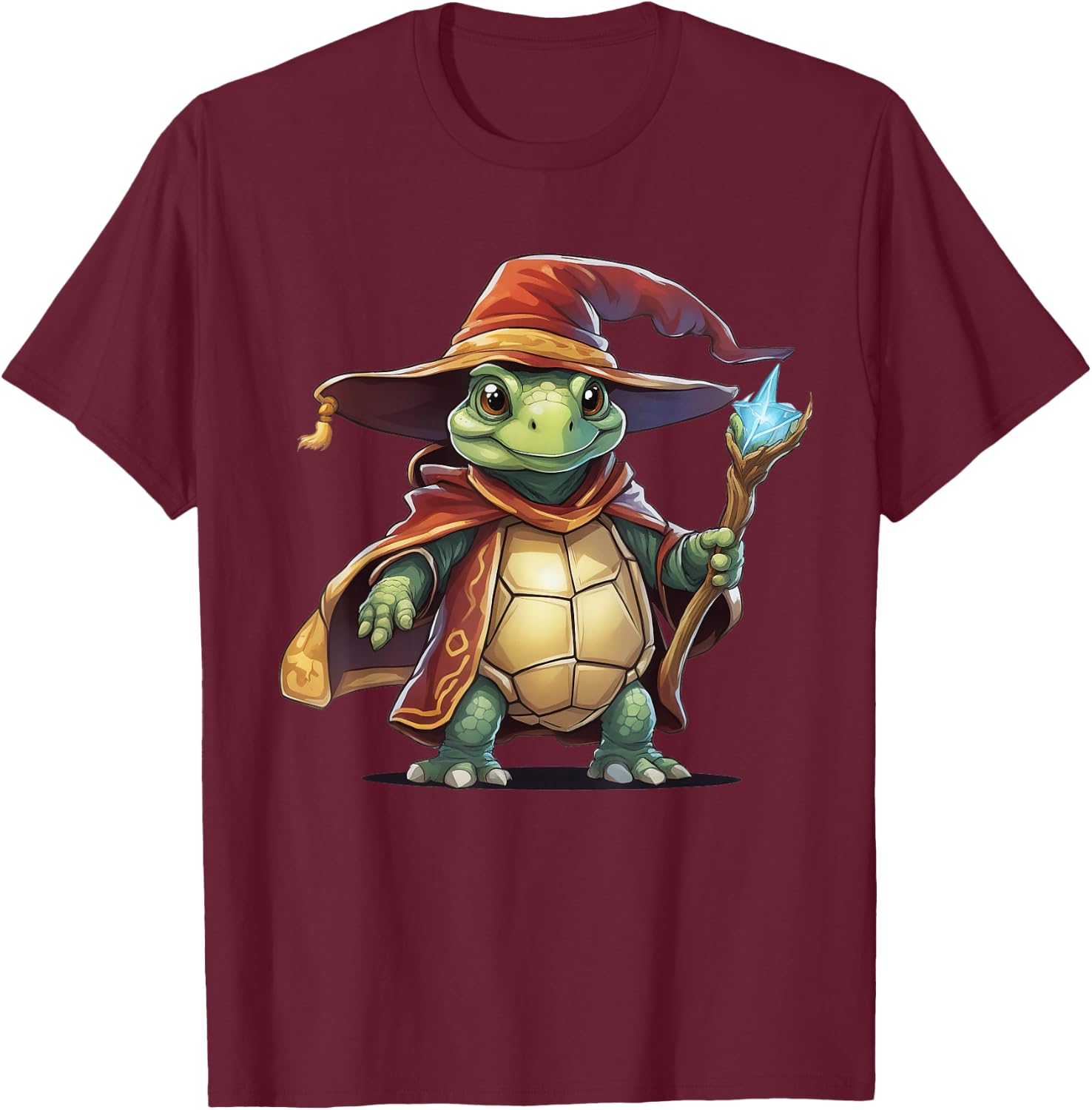 Turtle Tortoise Wizard T-Shirt - T-Shirt | Maroon