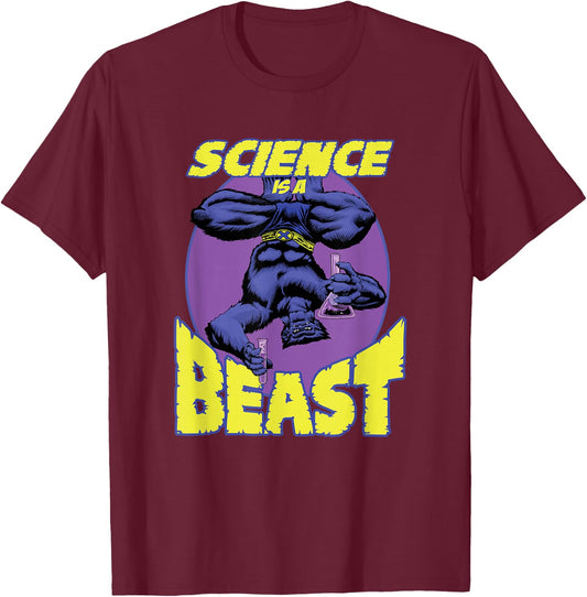 Marvel X-Men Science Is A Beast Retro Dr. McCoy Portrait T-Shirt - T-Shirt | Maroon