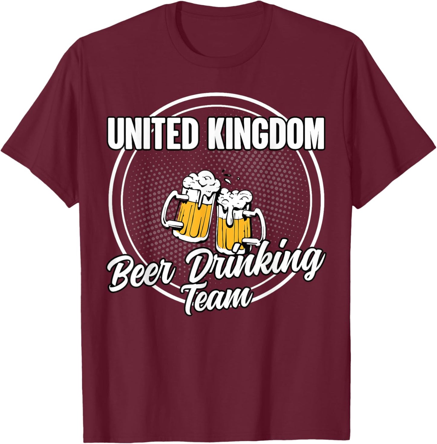 Funny United Kingdom Squad British Beer Drinking Team T-Shirt - T-Shirt | Maroon