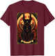 Cat Devil Tarot Card Graphic Illustration T-Shirt - T-Shirt | Maroon