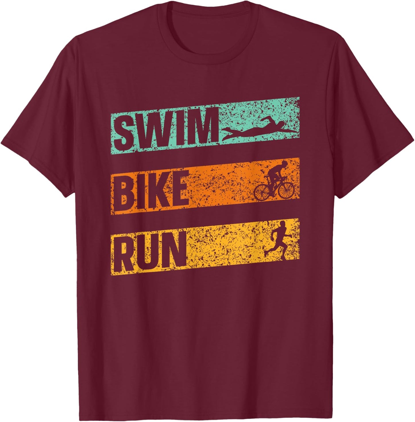 Swim Bike Run Triathlete Sports Triathlon Triathlons T-Shirt - T-Shirt | Maroon