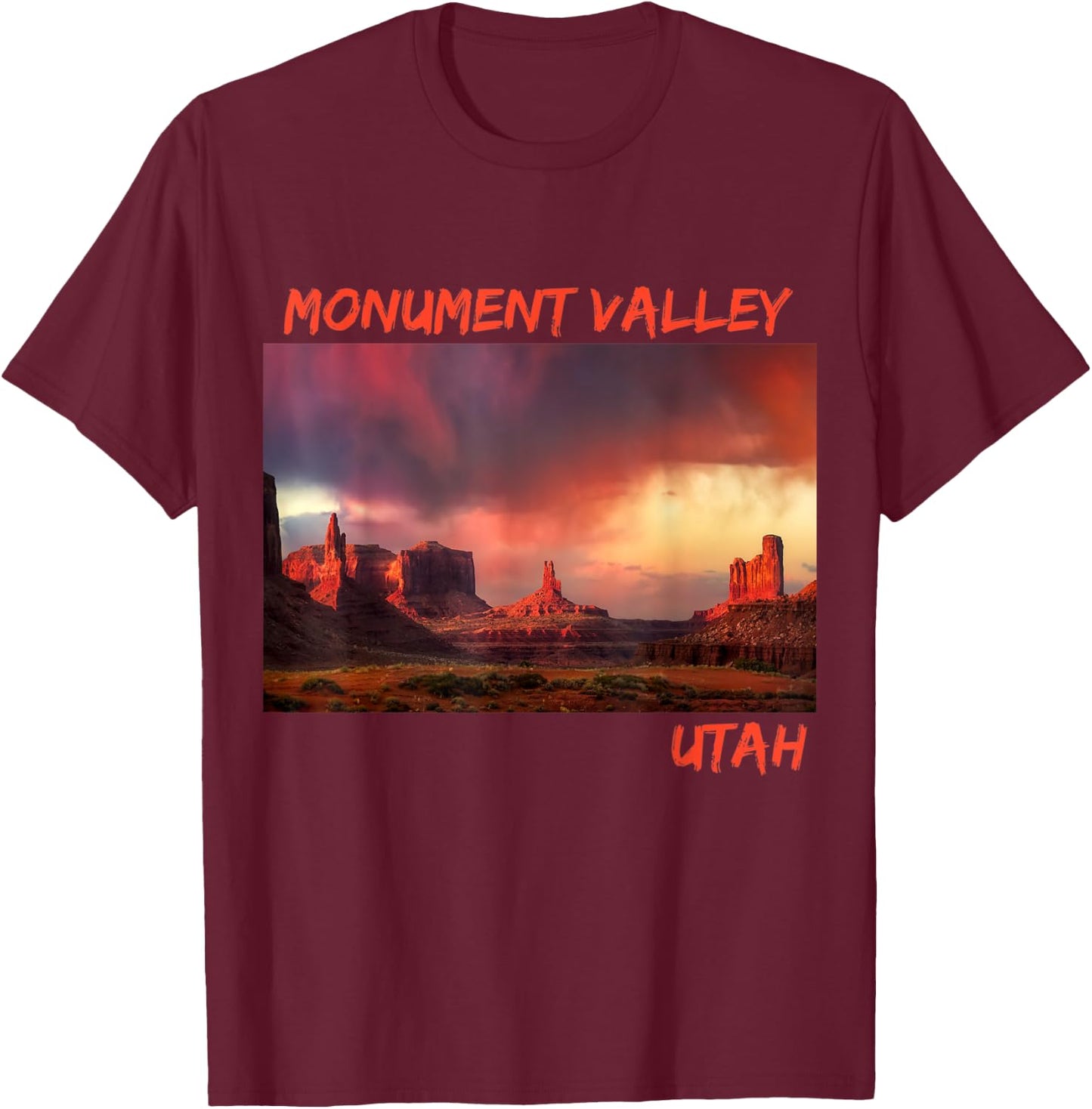 Monument Valley Utah T-Shirt - T-Shirt | Maroon