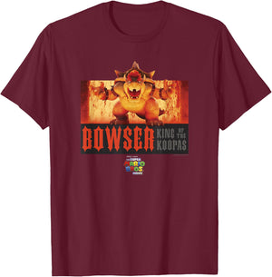The Super Mario Bros. Movie Bowser Roaring Portrait T-Shirt - T-Shirt | Maroon