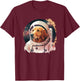 Funny Golden Retriever Astronaut in the space T-Shirt - T-Shirt | Maroon