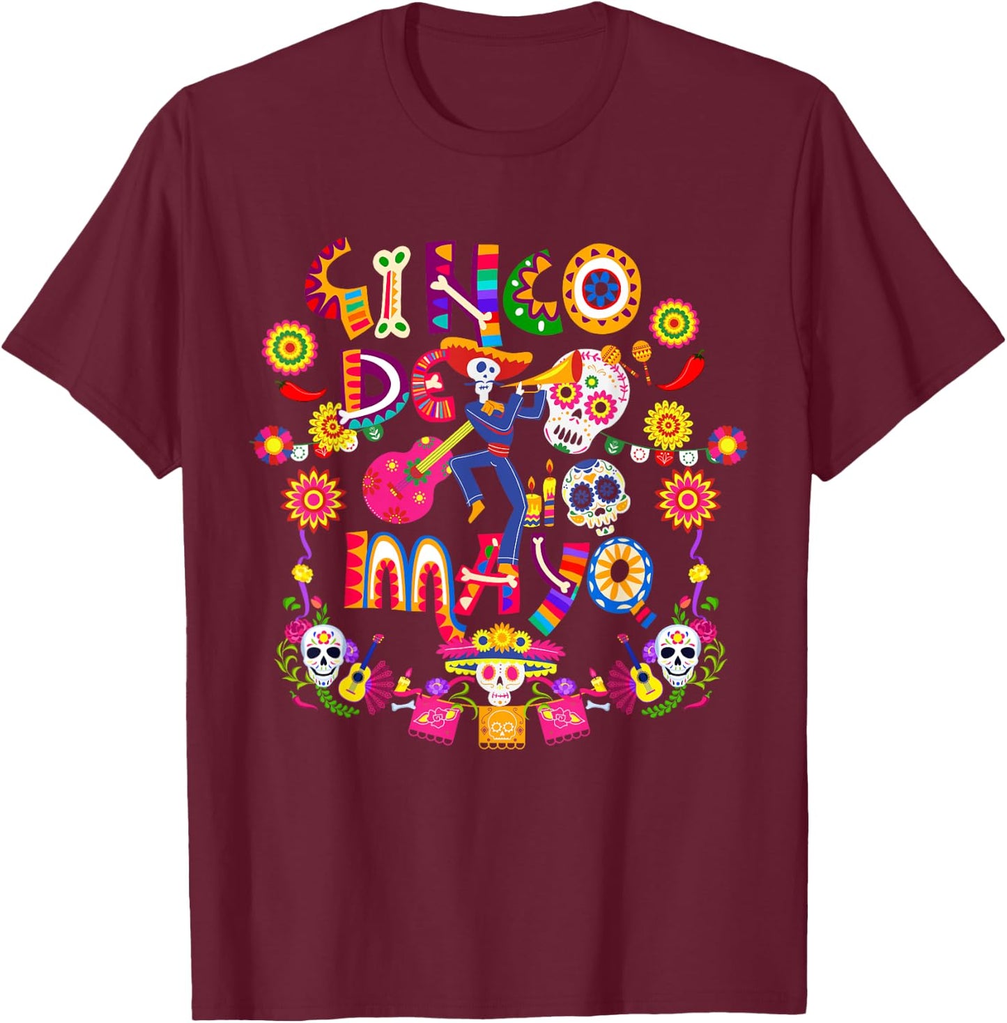Cinco De Mayo Fiesta Surprise Camisa 5 De Mayo Viva Mexico T-Shirt - T-Shirt | Maroon
