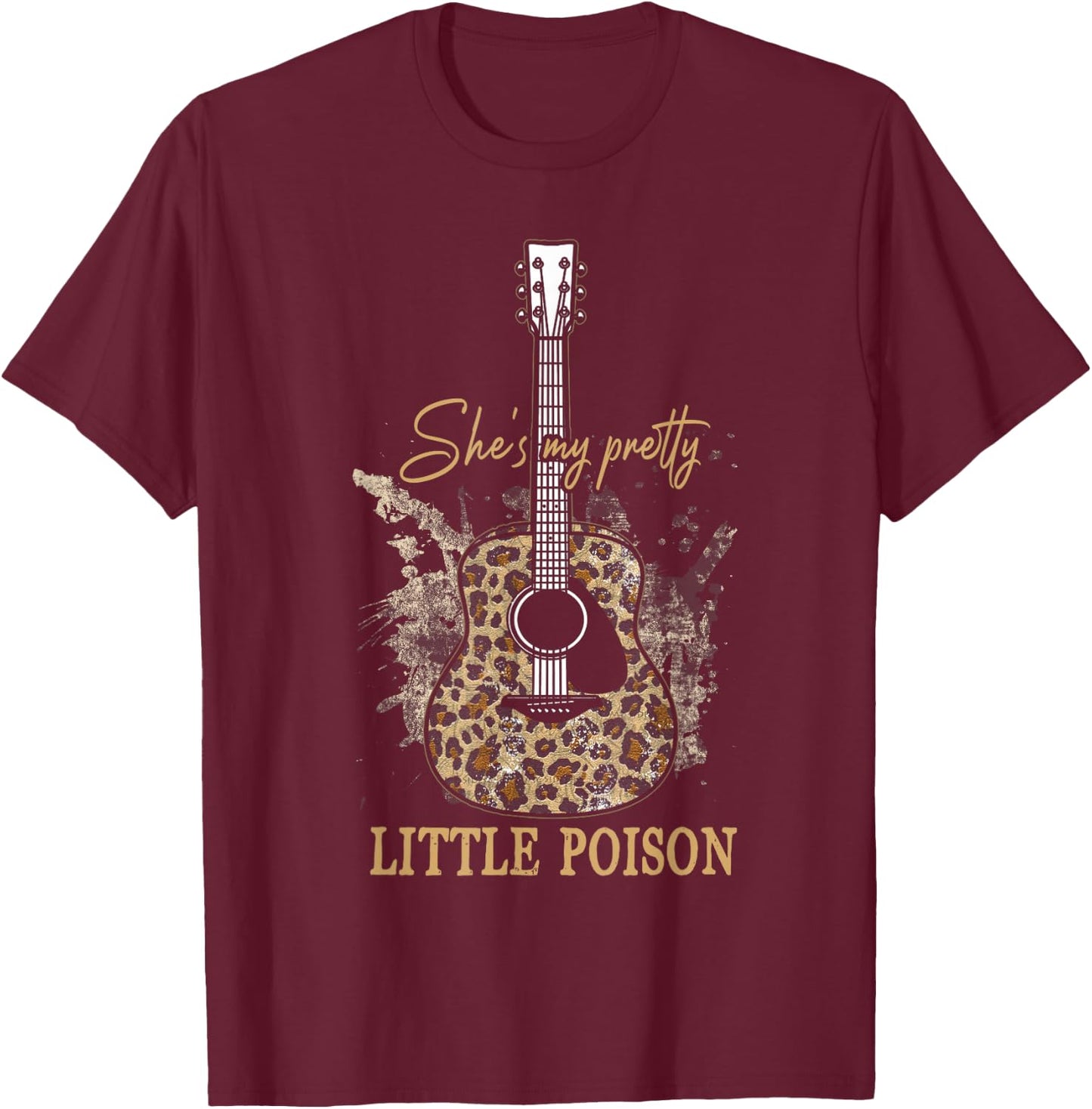 Pretty-Little Poisons Classic Guitar Music T-Shirt - T-Shirt | Maroon