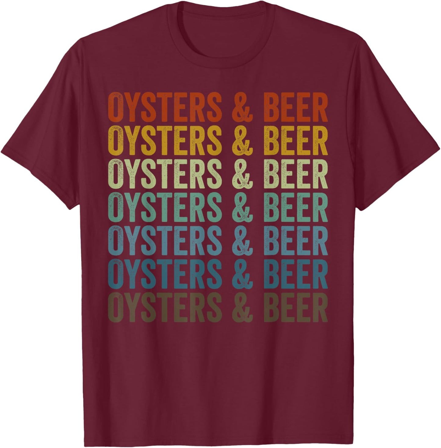 Oysters & Beer Oyster Oyster Shucking Seafood Lover Beer T-Shirt - T-Shirt | Maroon