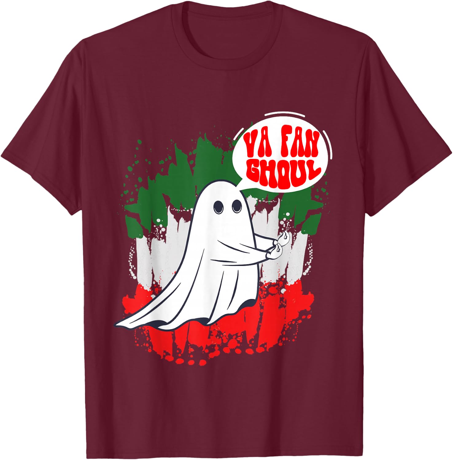 Va Fan Ghoul Women Italian Funny Halloween Ghost T-Shirt - T-Shirt | Maroon