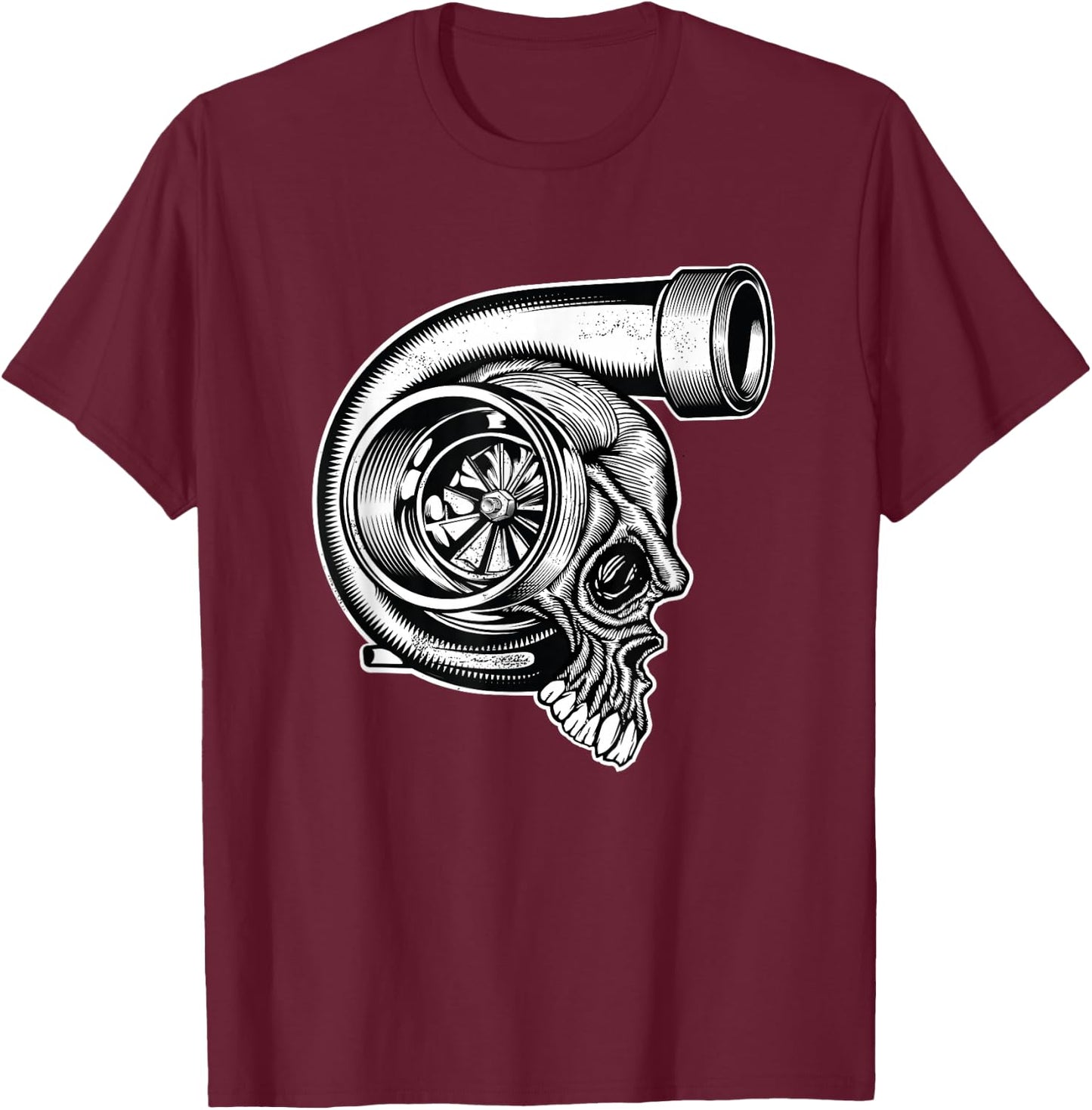 Turbocharger Skull Turbo Fast Race Car Boost Mechanic Tuning T-Shirt - T-Shirt | Maroon