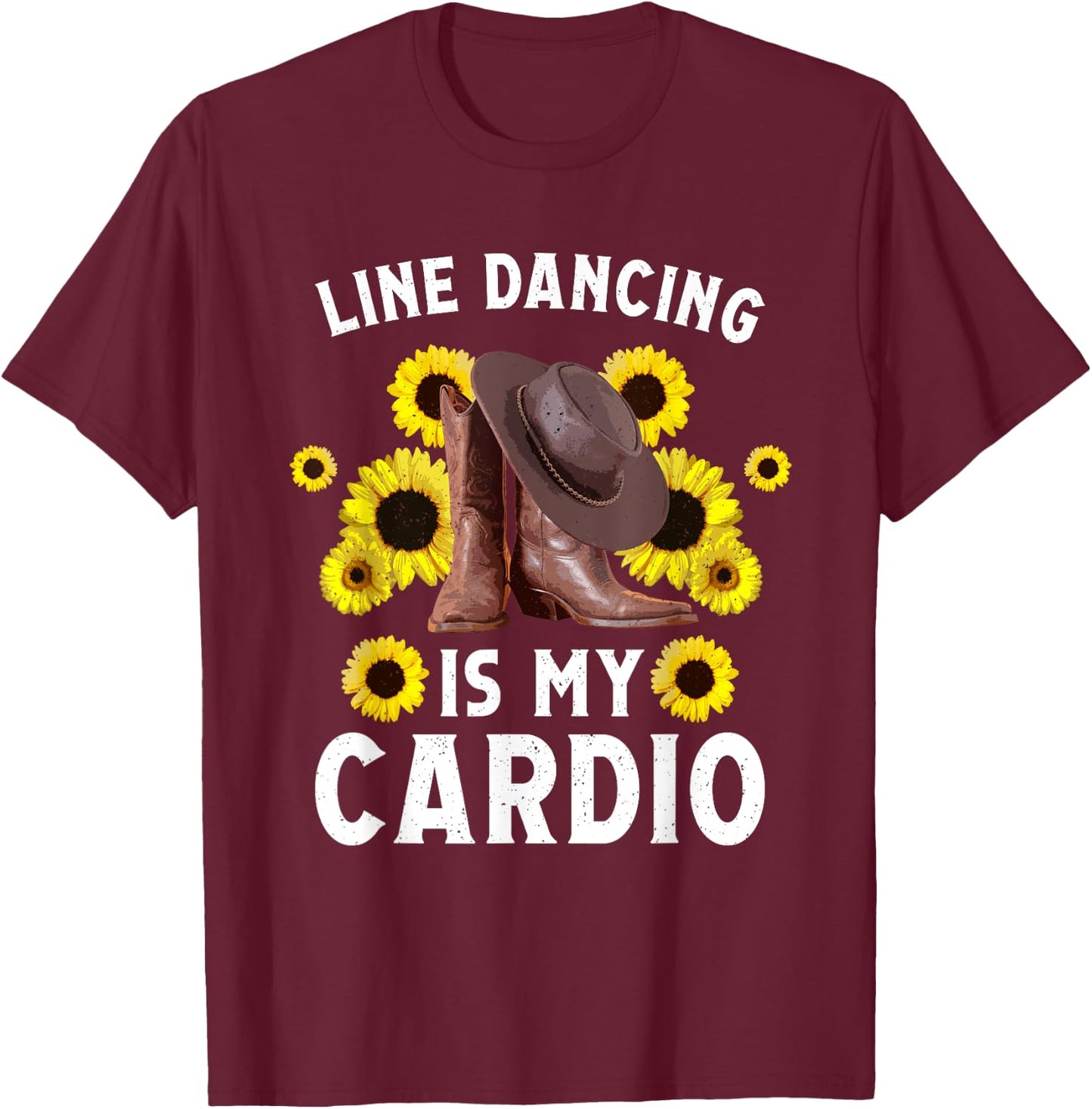 Funny Line Dancing Art Men Line Dance Dancer T-Shirt - T-Shirt | Maroon