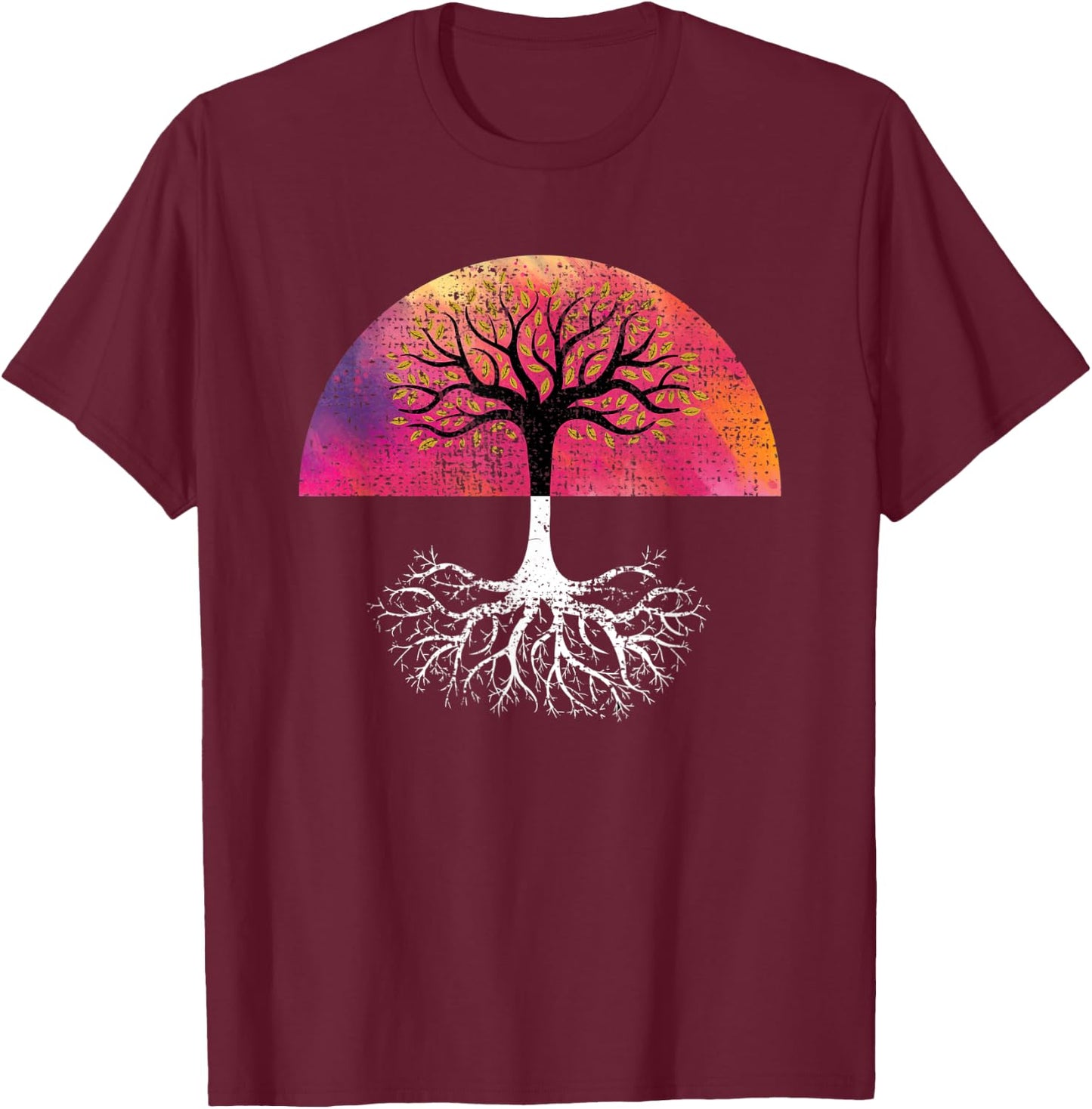 Tree Of Life Growth Tree Of Life Roots Yoga T-Shirt - T-Shirt | Maroon