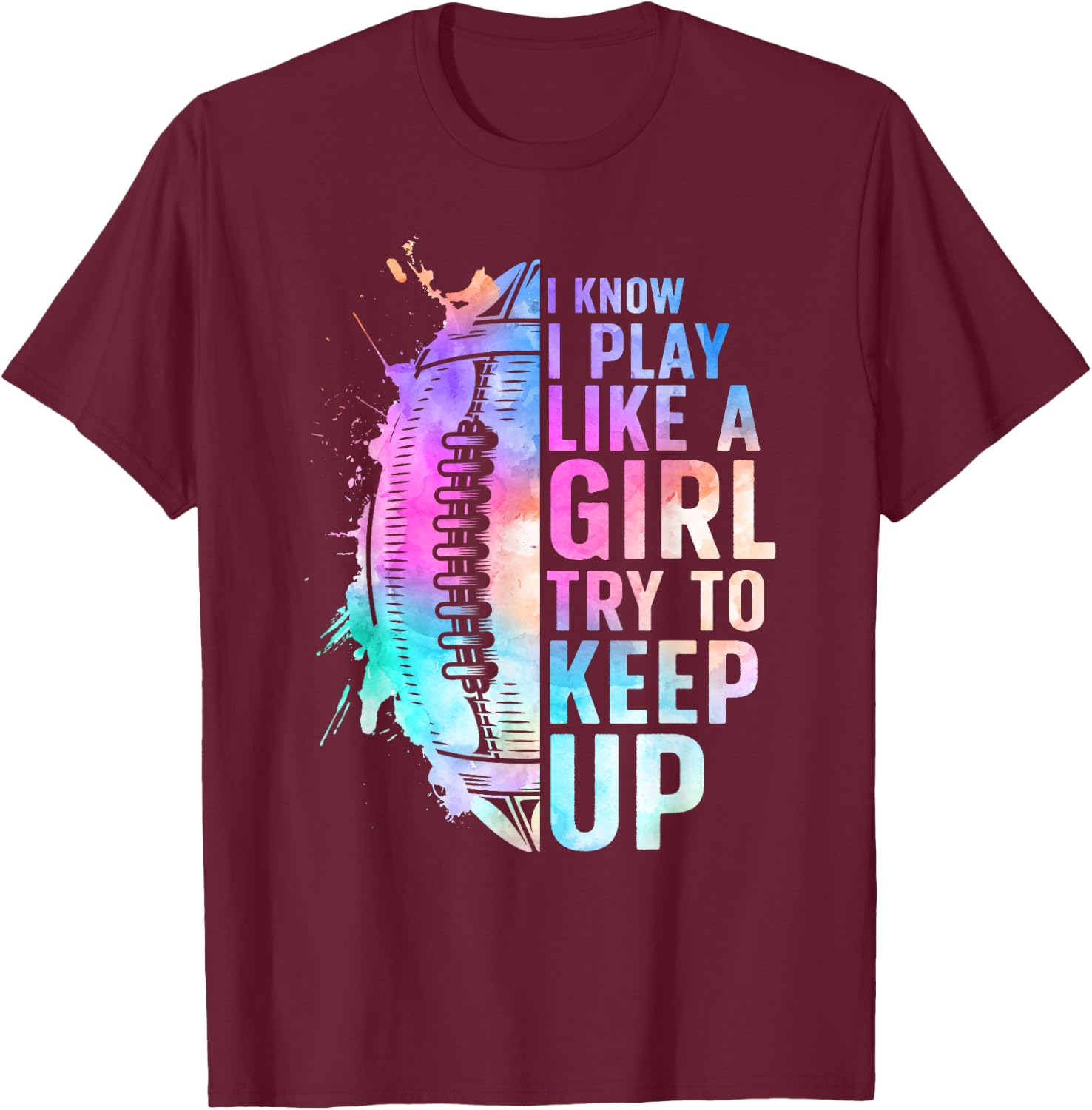 Cool Football Girls Football Player Coach Sports T-Shirt - T-Shirt | Maroon