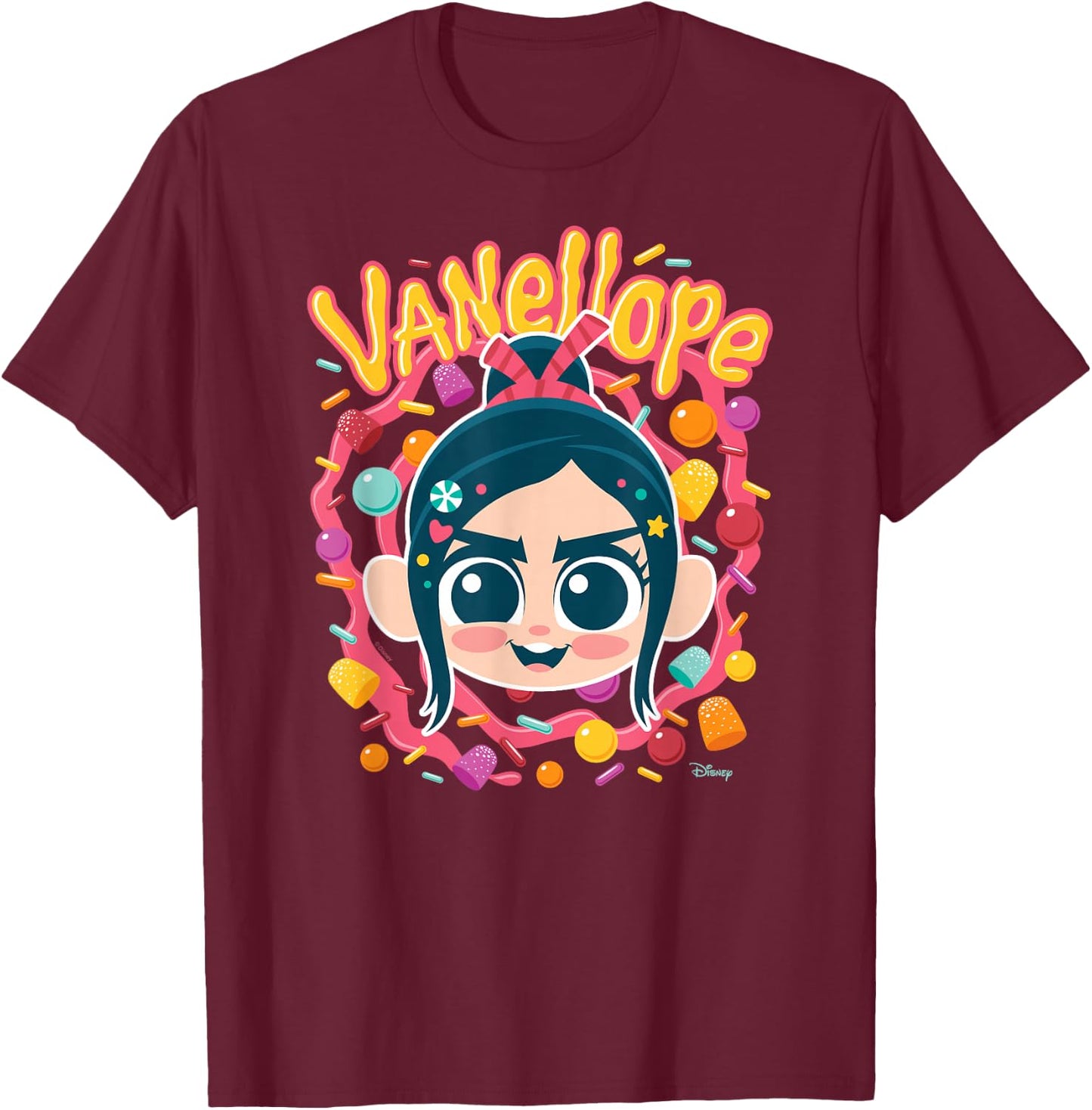 Wreck It Ralph - Vanellope Candy T-Shirt - T-Shirt | Maroon