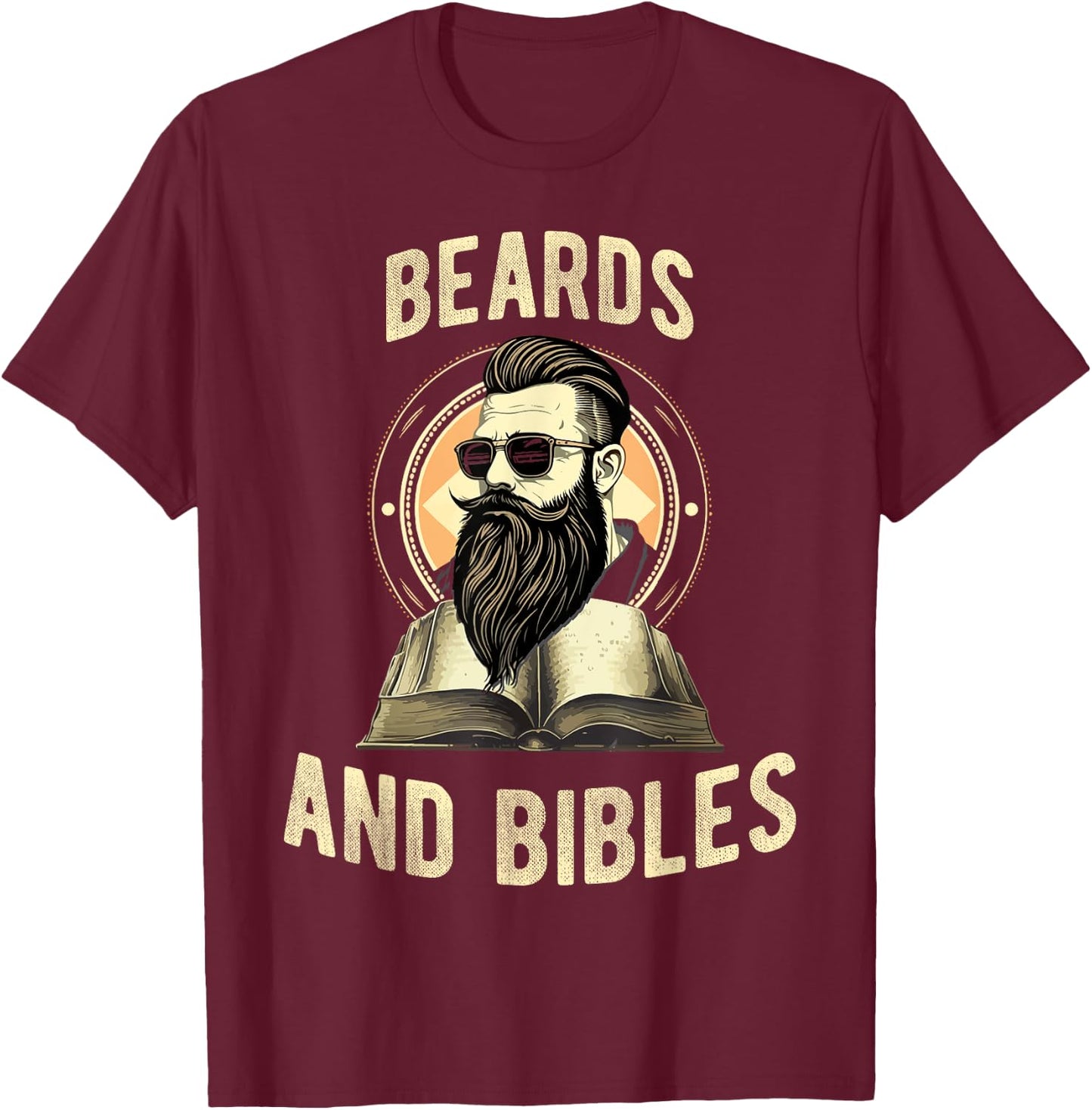 Beards and Bibles Christian Man T-Shirt - T-Shirt | Maroon