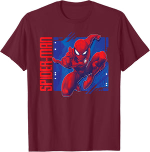 Marvel Spider-Man Leaping into Action All-Red T-Shirt - T-Shirt | Maroon