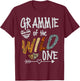 Grammie of The Wild One Animal Safari 1st Birthday Theme T-Shirt - T-Shirt | Maroon