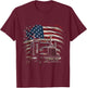 US American Flag Trucker Truck Driver Gift Women Men T-Shirt - T-Shirt | Maroon