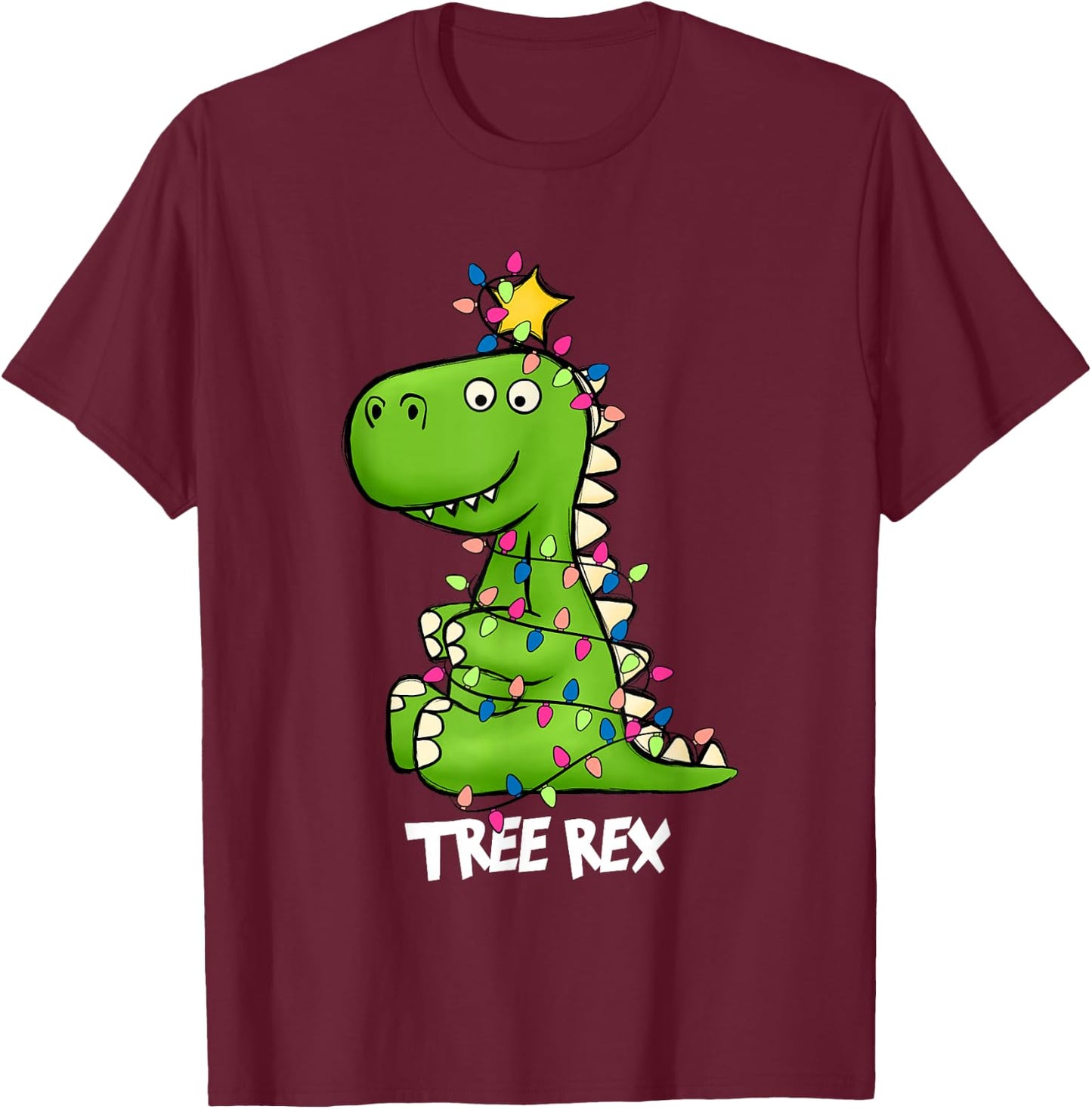 Tree Rex Funny Xmas Trex Boys Toddler Christmas Dinosaur T-Shirt - T-Shirt | Maroon