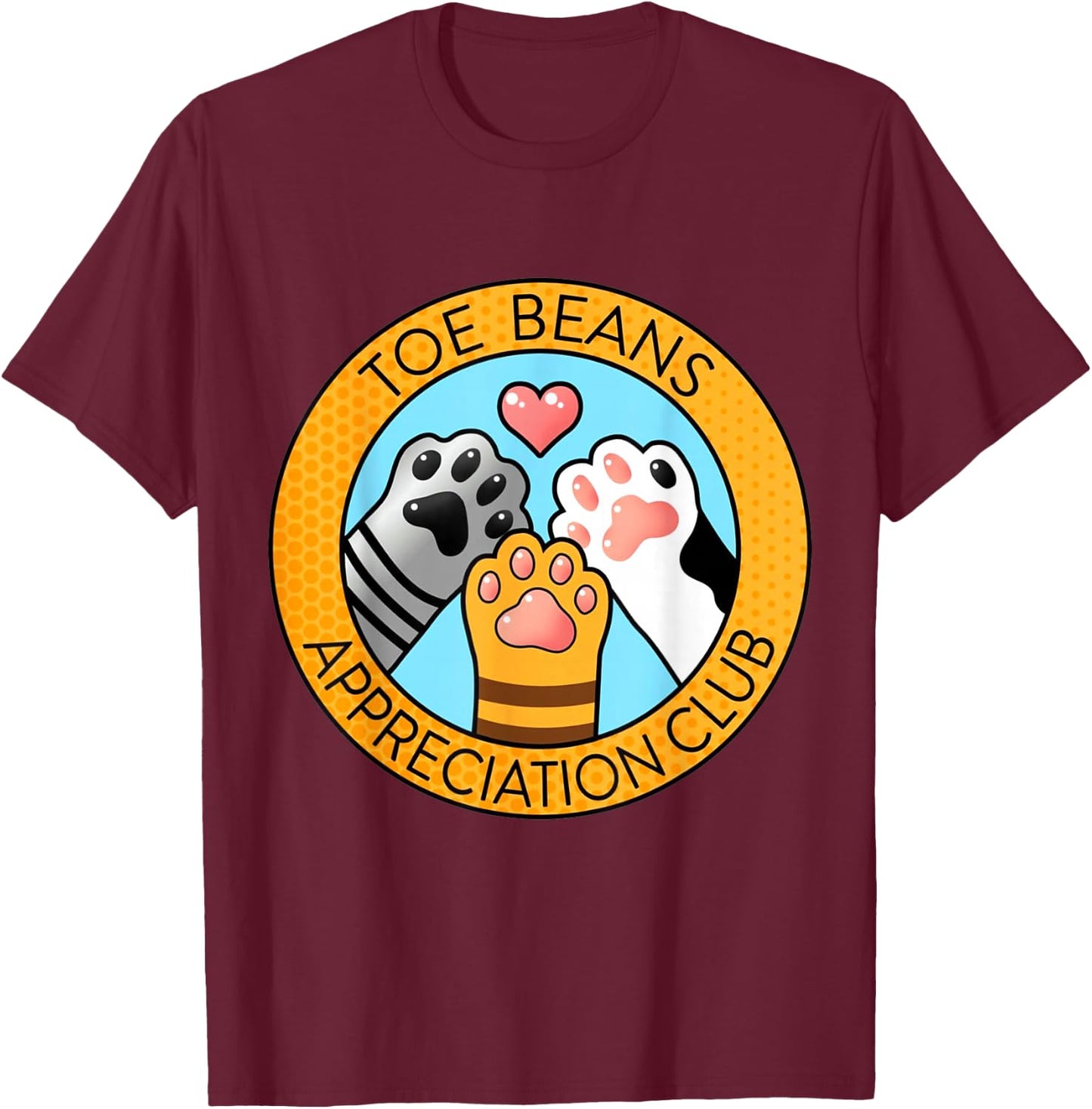 Toe Beans Appreciation Club T-Shirt - T-Shirt | Maroon