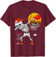 Dabbing Skeleton Playing Disc Golf Halloween Player Coach T-Shirt - T-Shirt | Maroon