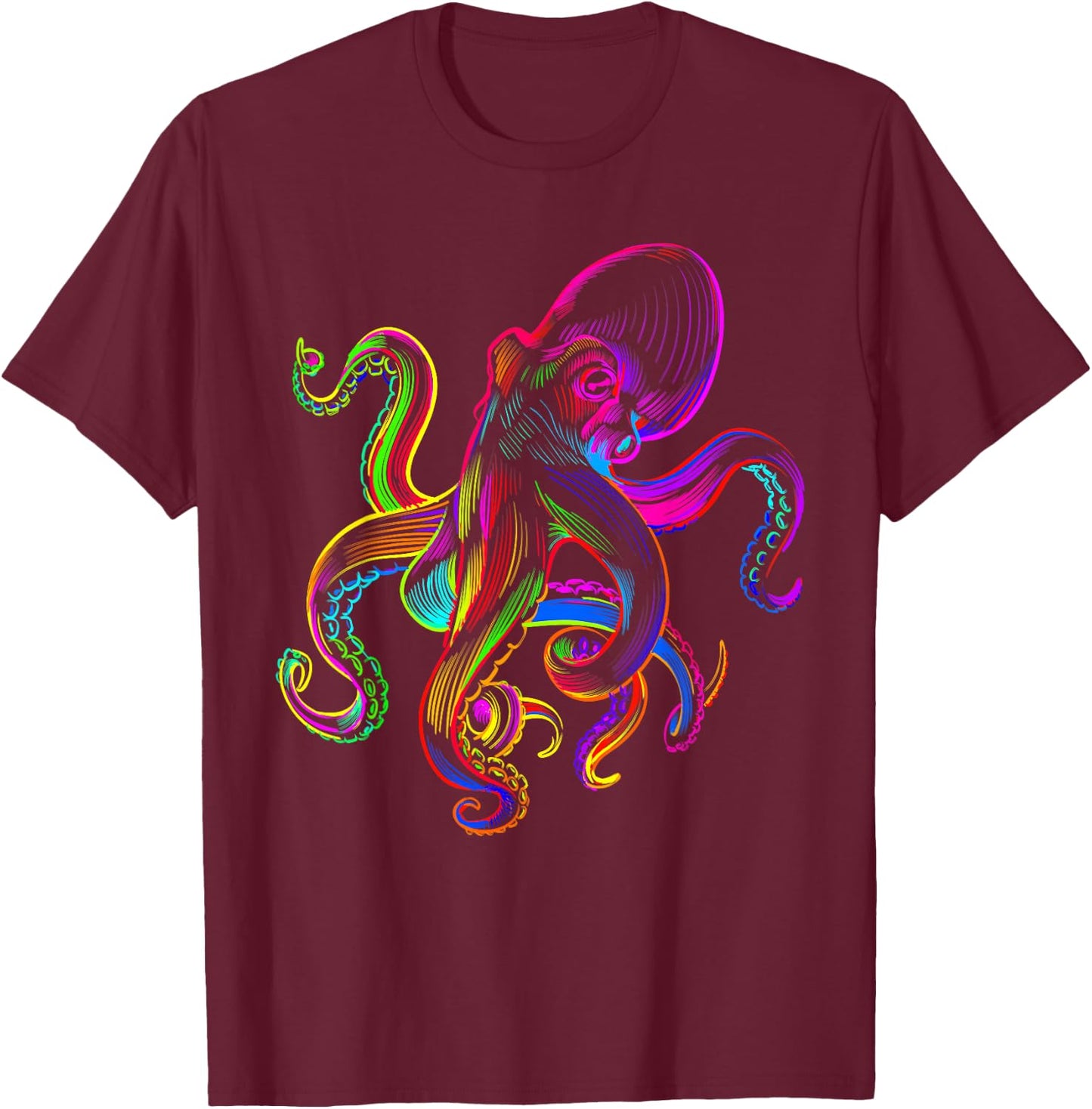 Funny octopus sea monster krakens Jellyfishes sea animals T-Shirt - T-Shirt | Maroon