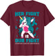 Her Fight Is Our Fight Ovarian Cancer Awareness Unicorn Dab T-Shirt - T-Shirt | Maroon