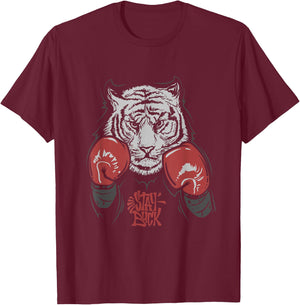 Stay Buck - Tiger Boxer - Boxing Gloves T-Shirt - T-Shirt | Maroon