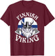 Finnish Viking Funny Finland Flag Norse Vikings Lover Outfit T-Shirt - T-Shirt | Maroon