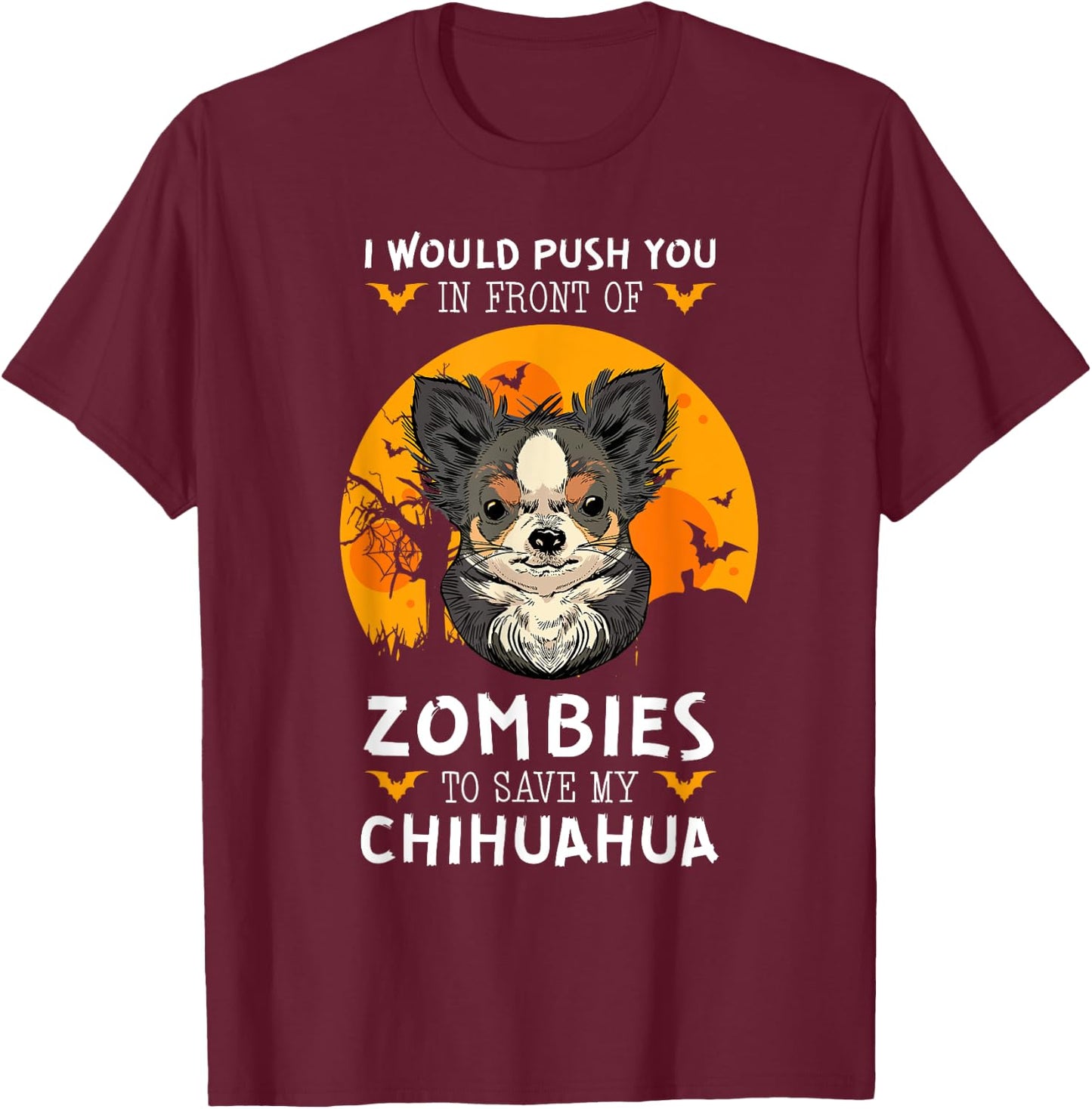 Chihuahua Halloween Zombie Dog Breed Animal Women T-Shirt - T-Shirt | Maroon
